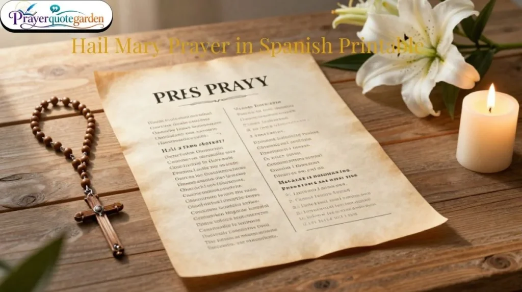 Hail Mary Prayer in Spanish Printable